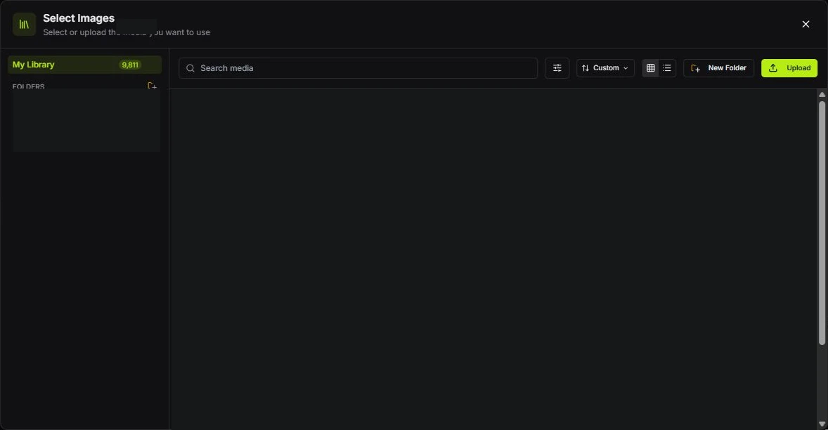 Media Library toolbar