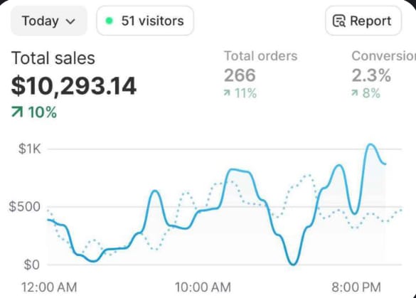 Daily sales dashboard shared by Mika