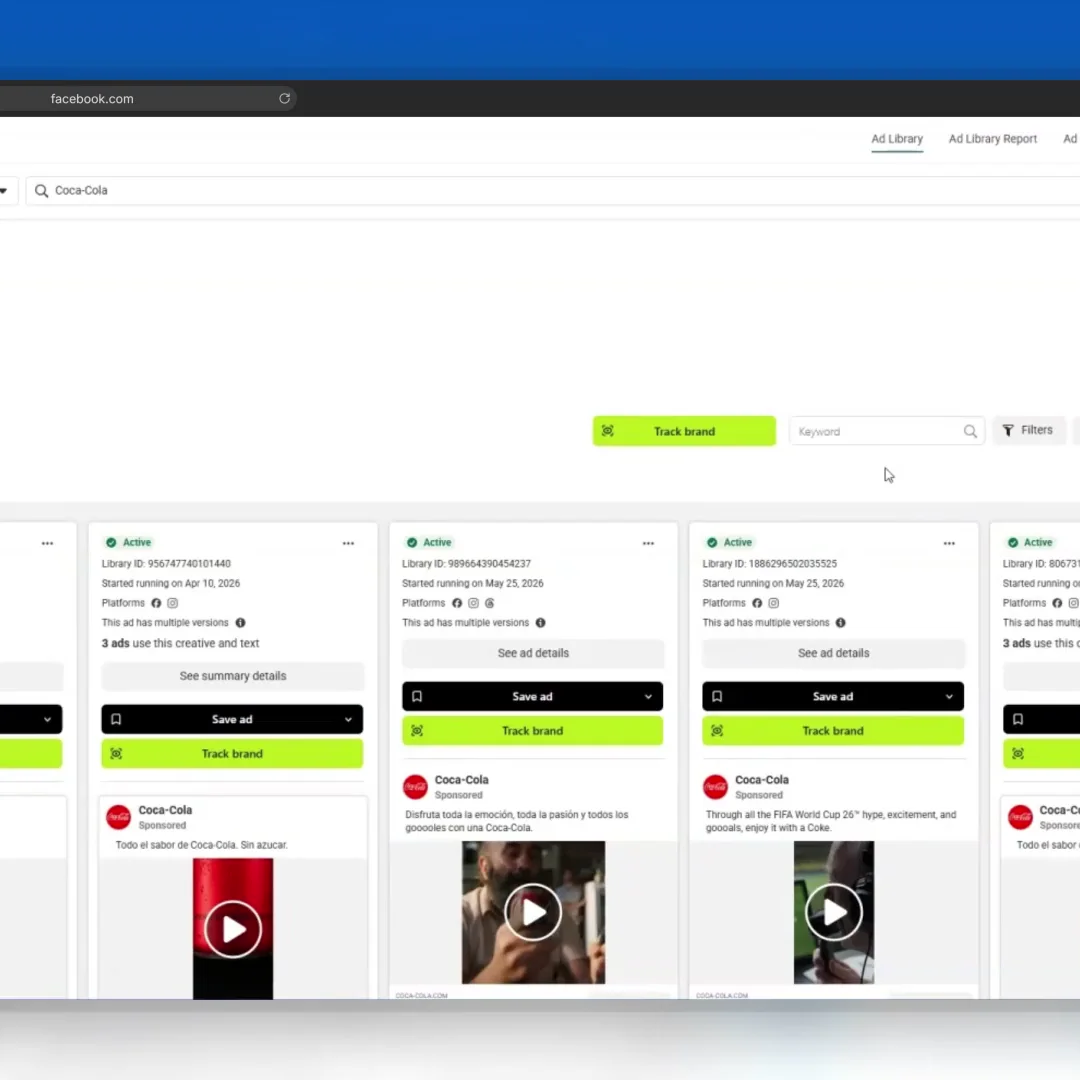 Meta Ads Library with Tartol save controls