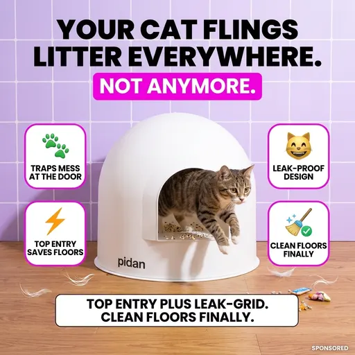 Litter box ad: Your cat flings litter everywhere